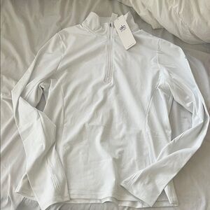 ALO Yoga White Quarter Zip Pullover